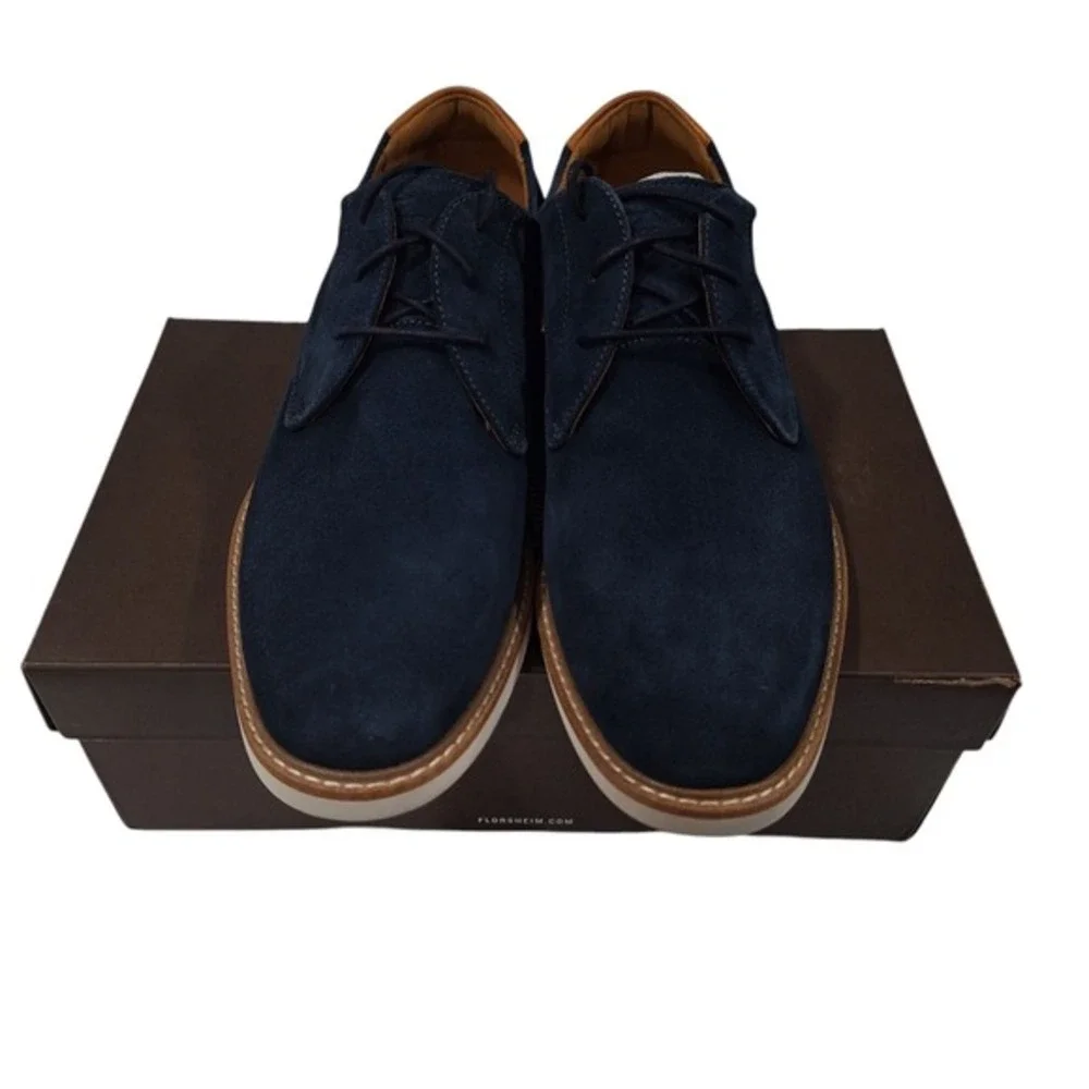 Florsheim HIGHLAND Plain Toe Oxford Men's Size 8.5 Color Navy Blue Suede New Box